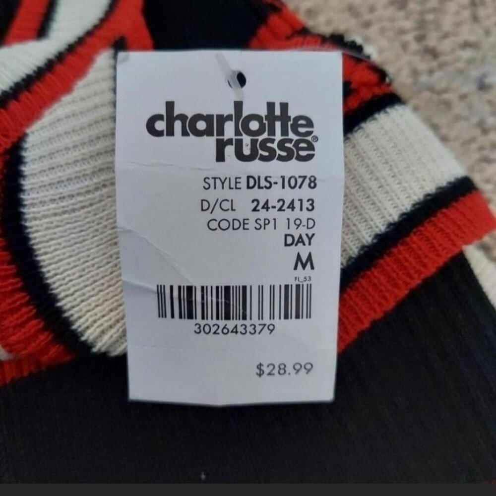 NWT Charlotte Russe bodycon summer thick pinstripe size medium - Picture 5 of 7